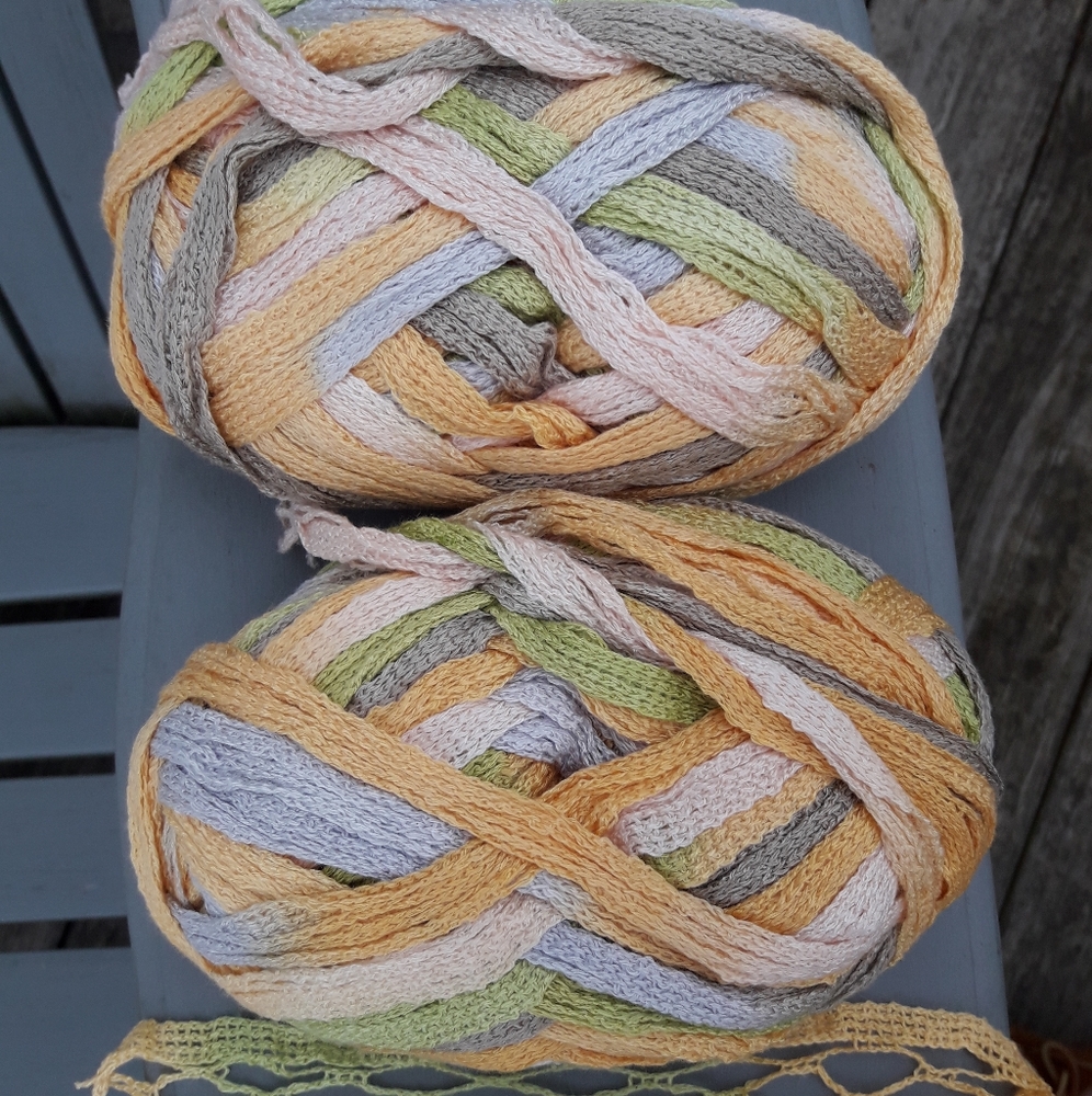Scarf Yarn Crochet Lace Two Skeins